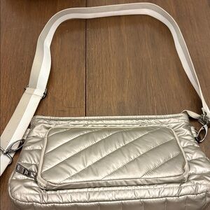 THINK ROYLN Silver Quilted Crossbody Bag